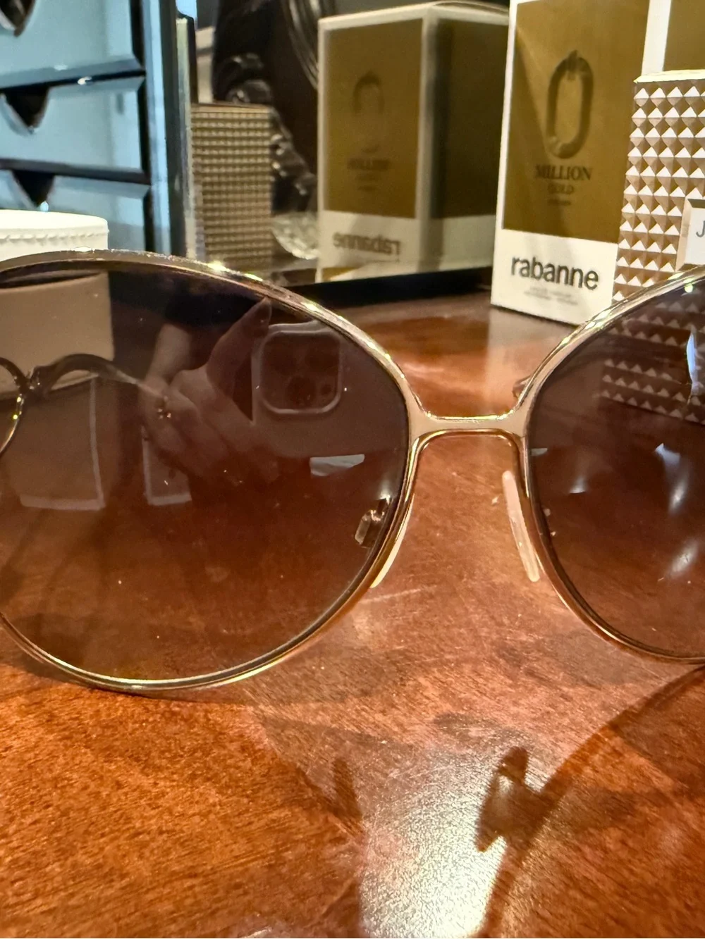Roberto Cavalli Black Lens Sunglasses with Gold-Tone Frame